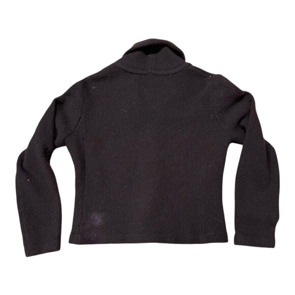 Ralph Lauren Charcoal Gray Lambswool Cardigan Sweater Fitted Button Front Large - Picture 2 of 5